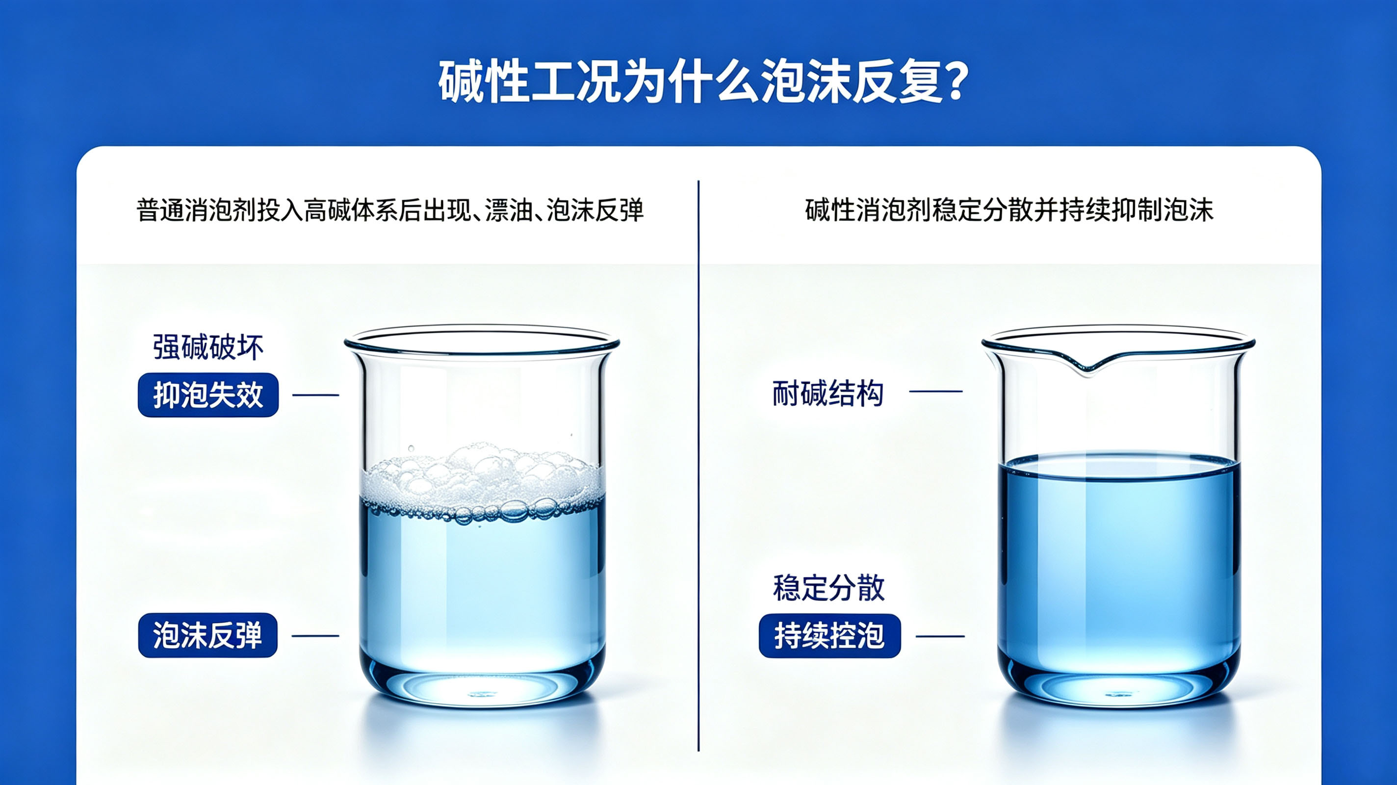 普通消泡剂vs碱性消泡剂