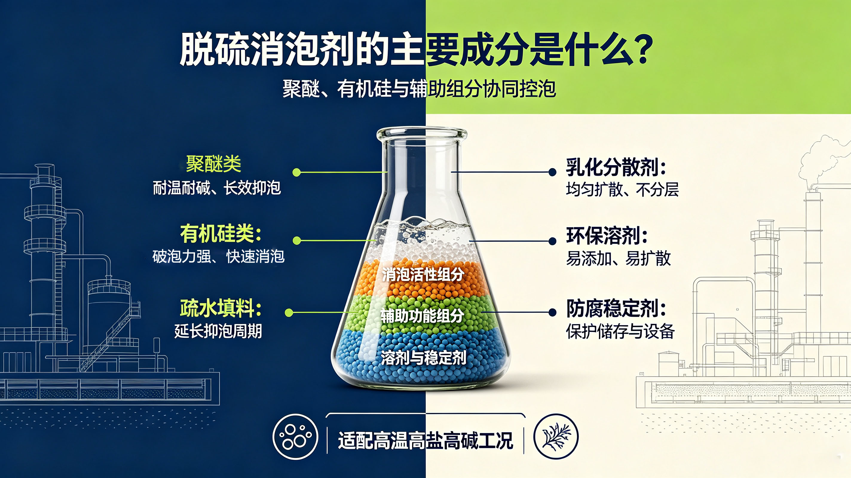 脱硫消泡剂的主要成分图（图片由AI 生成）