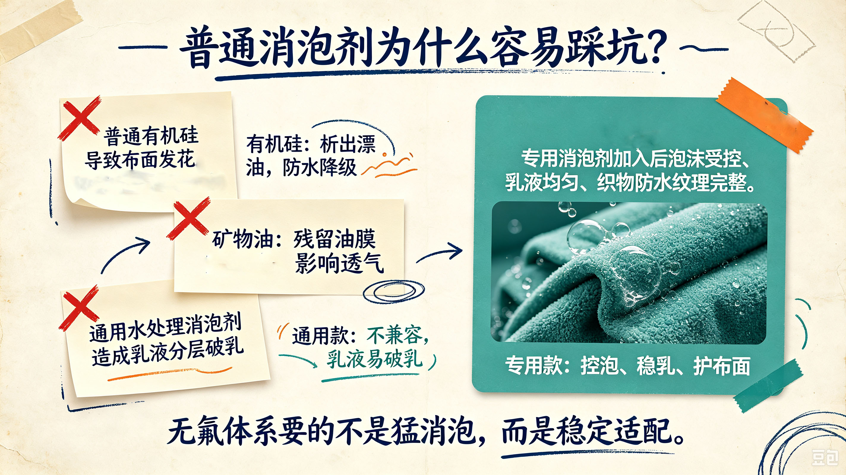 （普通消泡剂的不适配常见缺点）
